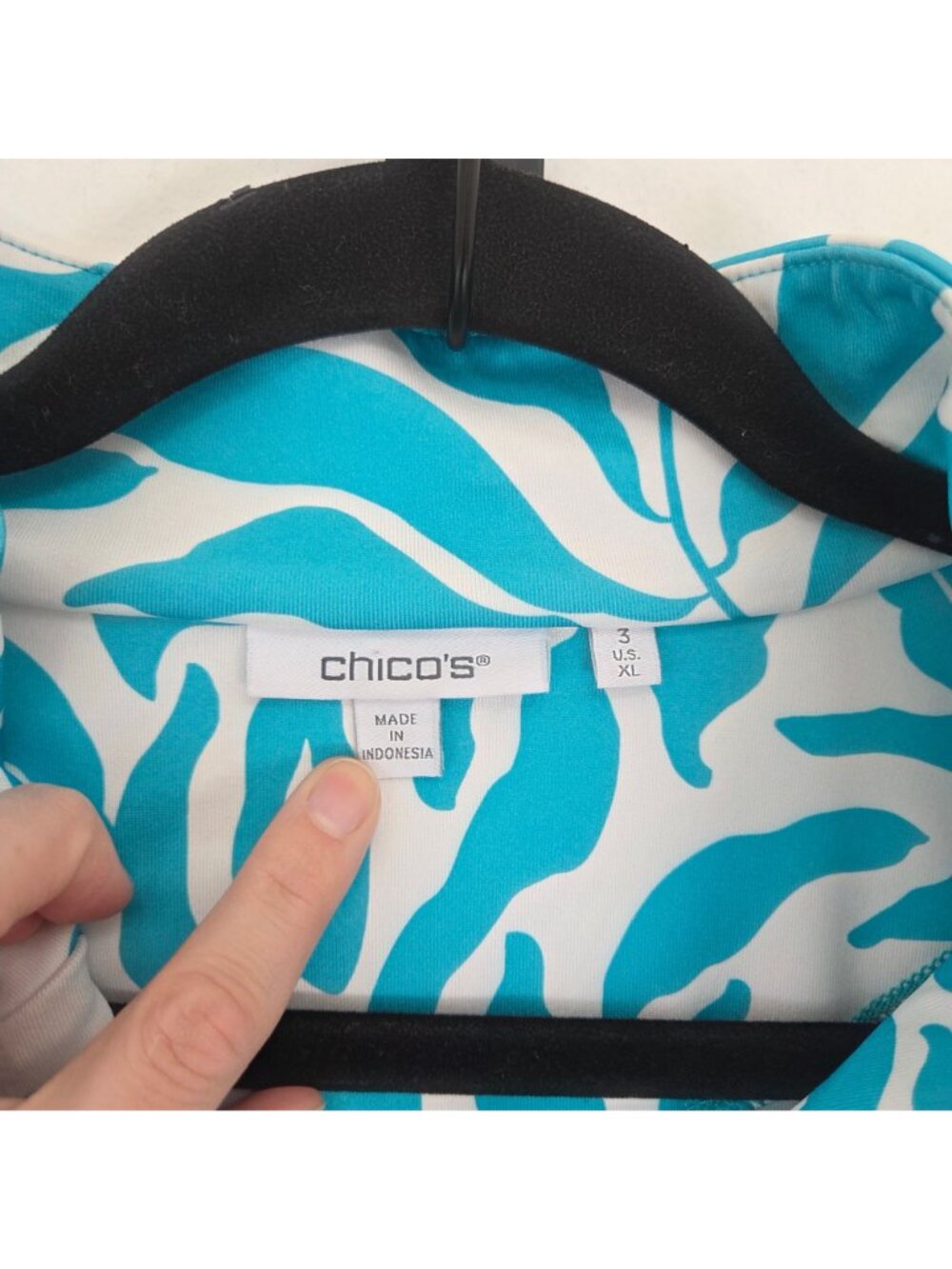Chico's Zenergy UPF Long Sleeve Half Zip Top Shirt Pullover Teal Women's XL - Picture 6 of 8